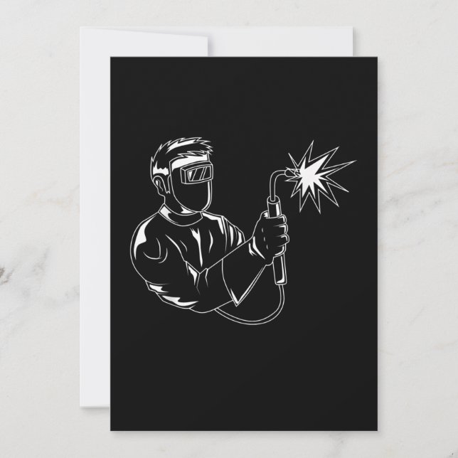 Welder Silhouette Cute Shadow Craftsman Gifts Announcement (Front)