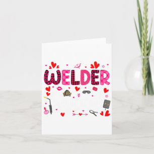 Welder Squad Cute Tools Hearts Costume Valentines  Card