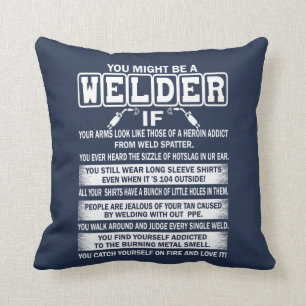 Welder Throw Pillow