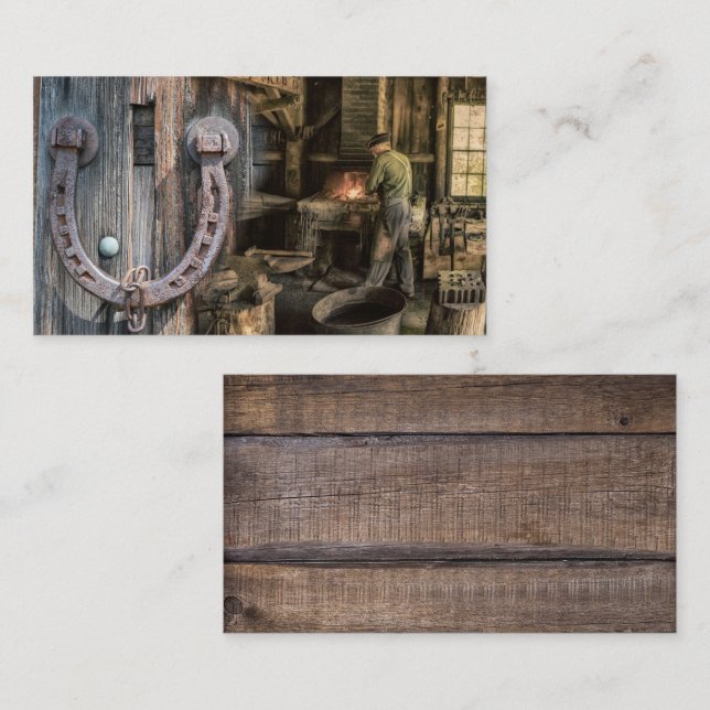 Welder Vintage Blacksmith Horseshoes Business Card (Front/Back)