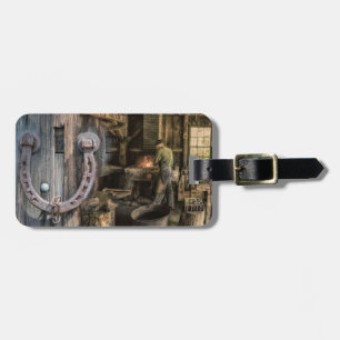 Welder Vintage Blacksmith Horseshoes Luggage Tag