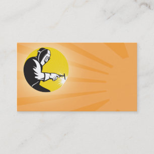 welder welding at work business card