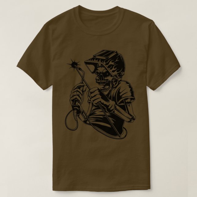 Welder Welding Skull Sl Metal Torch Fire Flames Sa T-Shirt (Design Front)