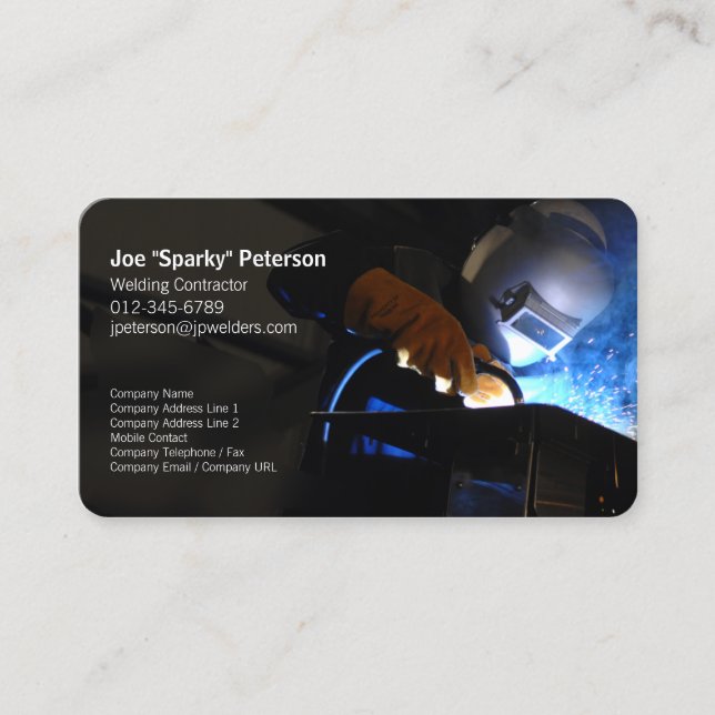 Welder Welding Torch Sparks Business Card (Front)