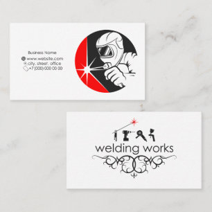 Welder with welding machine business card