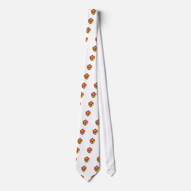 Welder With Welding Torch Shield Retro Tie (Front)