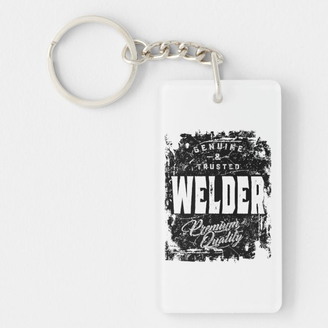 Welder Work Job Title Gift Keychain (Front)