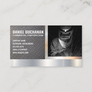 Welder Worker Sparks Steel Metallic Business Card