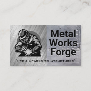 Welder Working Blue Collar Work Business Card