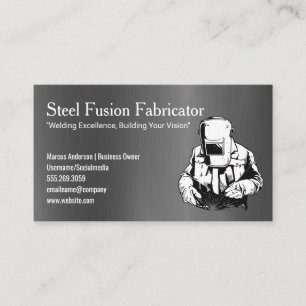Welder Working on Metal Blue Collar Business Card