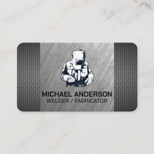 Welder Working on Metal Engineer Business Card
