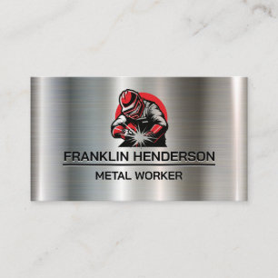 Welder Working on Metal Fabrication Business Card