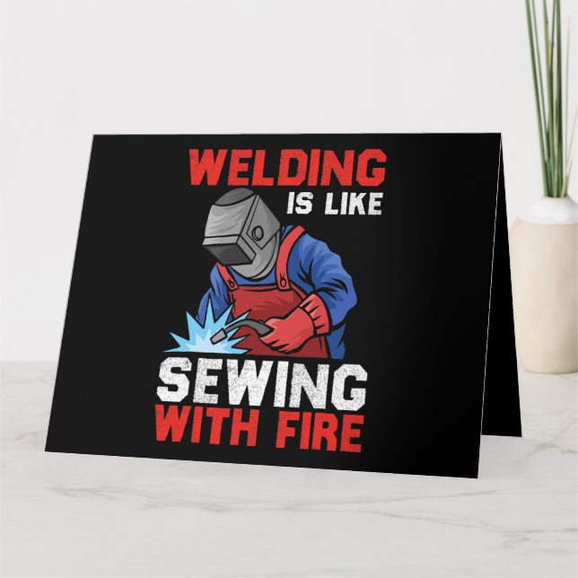 Welders Can Do It In All Positions Funny Welder 2 Card (Front)