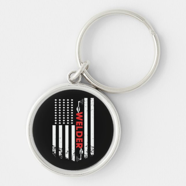 Welding - American Welder Flag Keychain (Front)