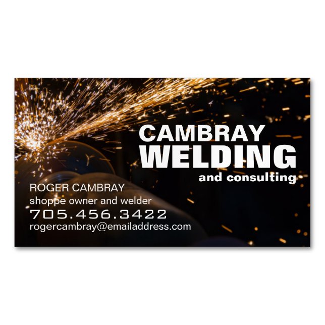 Welding Business Card Magnet (Front)