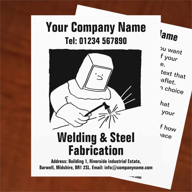 Welding & Fabrication Cartoon Design Flyer (Creator Uploaded)