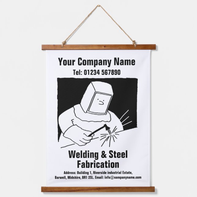 Welding & Fabrication Cartoon Design Hanging Tapes Tapestry (Front)