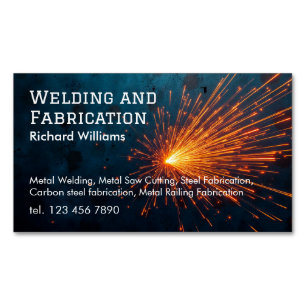 Welding Fabrication Magnetic Business Card