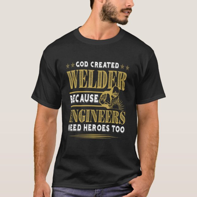 Welding Fabricators Melting Welder T-Shirt (Front)