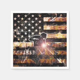 Welding Flag Sparks and Flames Napkin
