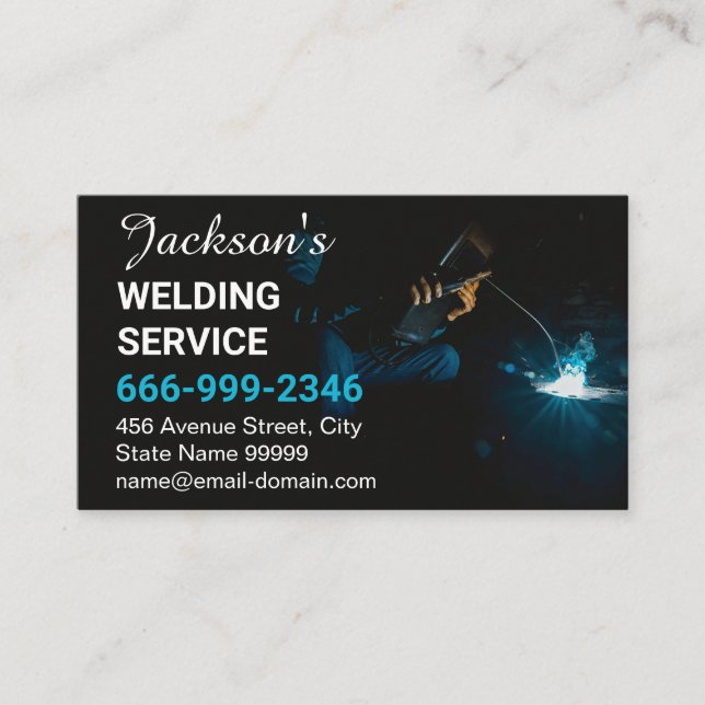 Welding Metal Fabrication Welder Business Card (Front)