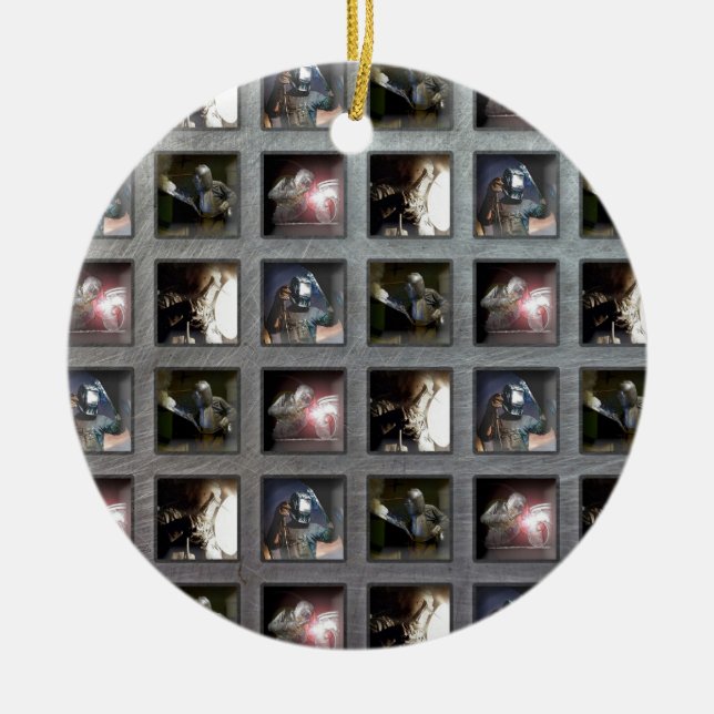 Welding Pattern Ceramic Ornament (Front)