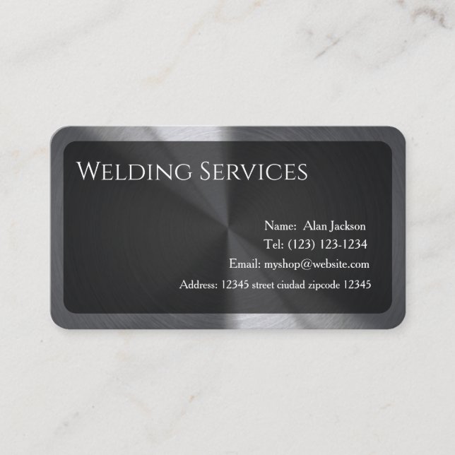 Welding Services Business card editable (Front)