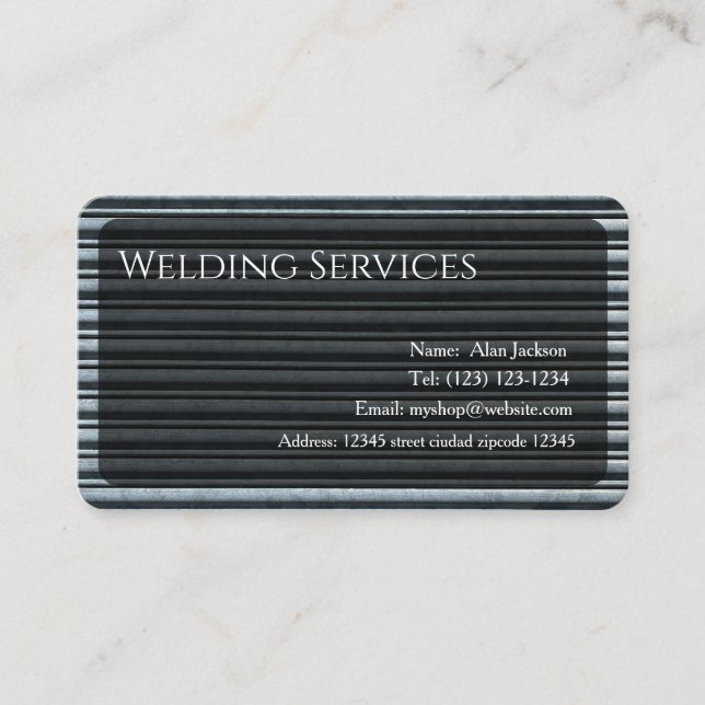 Welding Services Business card editable (Front)