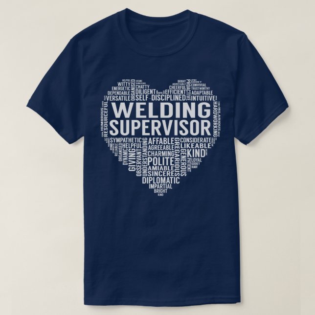 Welding Supervisor Heart T-Shirt (Design Front)