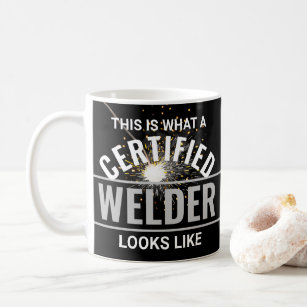 Welding Torch & Sparks Certified Welder Black Coffee Mug