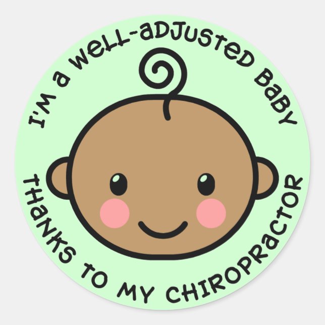 Well-Adjusted Baby Chiropractic Stickers (Front)