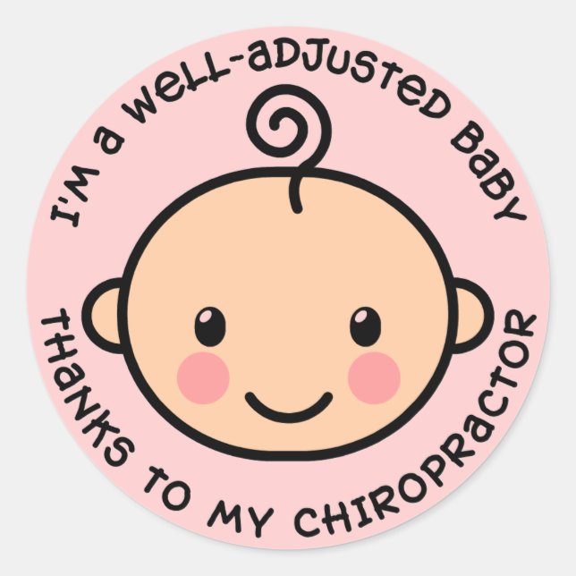 Well-Adjusted Baby Chiropractic Stickers (Front)