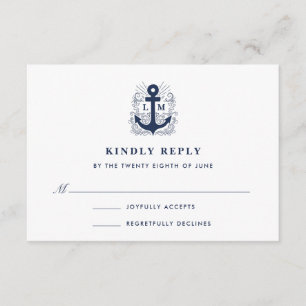 Well Anchored   Nautical Anchor RSVP Card
