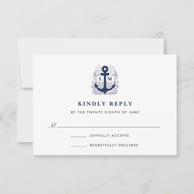 Well Anchored | Nautical Anchor RSVP Card (Front)