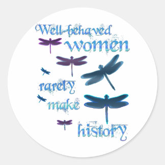 Well-behaved Dragonflies Classic Round Sticker