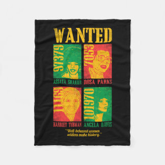 Well Behaved Woman Cool Black History Month Gift  Fleece Blanket