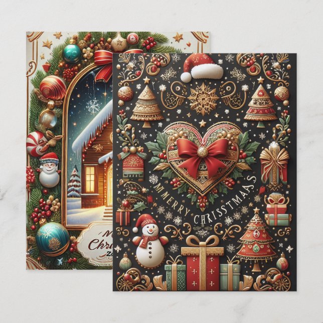 Well designed unqiue Christmas card (Front/Back)