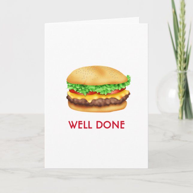 Well Done Burger Congratulations Graduate Card (Front)