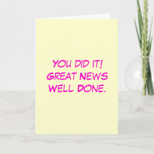 Well Done card. Card