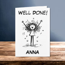 Well Done Cartoon Girl You Did Great