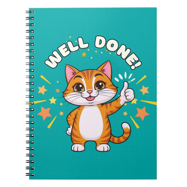 Well Done !  Cat Notebook (Front)
