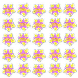 Well Done Fun Colourful Reward Teacher Stickers