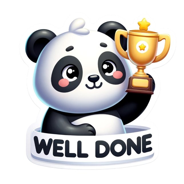  🐼 "Well Done" Panda Sticker 🌟 (Creator Uploaded)
