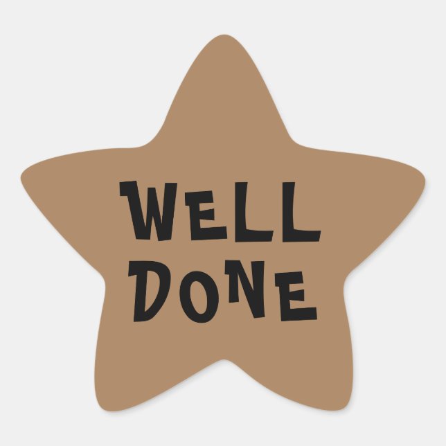 Well Done Personalized Teacher Gold Star Star Stic Star Sticker (Front)
