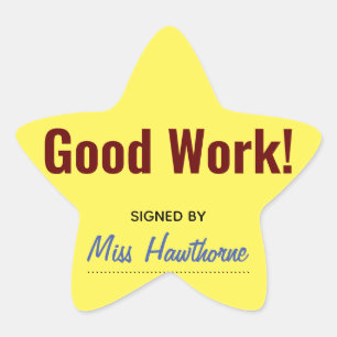Well done pupil at school star sticker