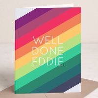 Well Done Rainbow | Name Modern Stripe Happy Fun