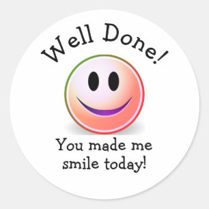 WELL DONE Smile Teacher Classic Round Sticker