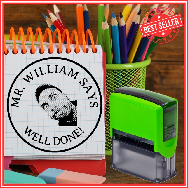 Well Done Teacher Photo Self-inking Stamp (Creator Uploaded)