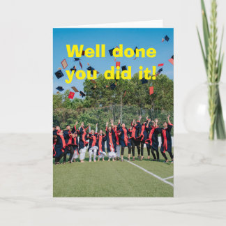 Well done you did it. card