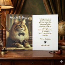 Well Dressed Cat Happy Birthday Card